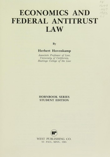 Economics and Federal Antitrust Law