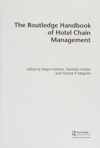 The routledge handbook of hotel chain manadgement